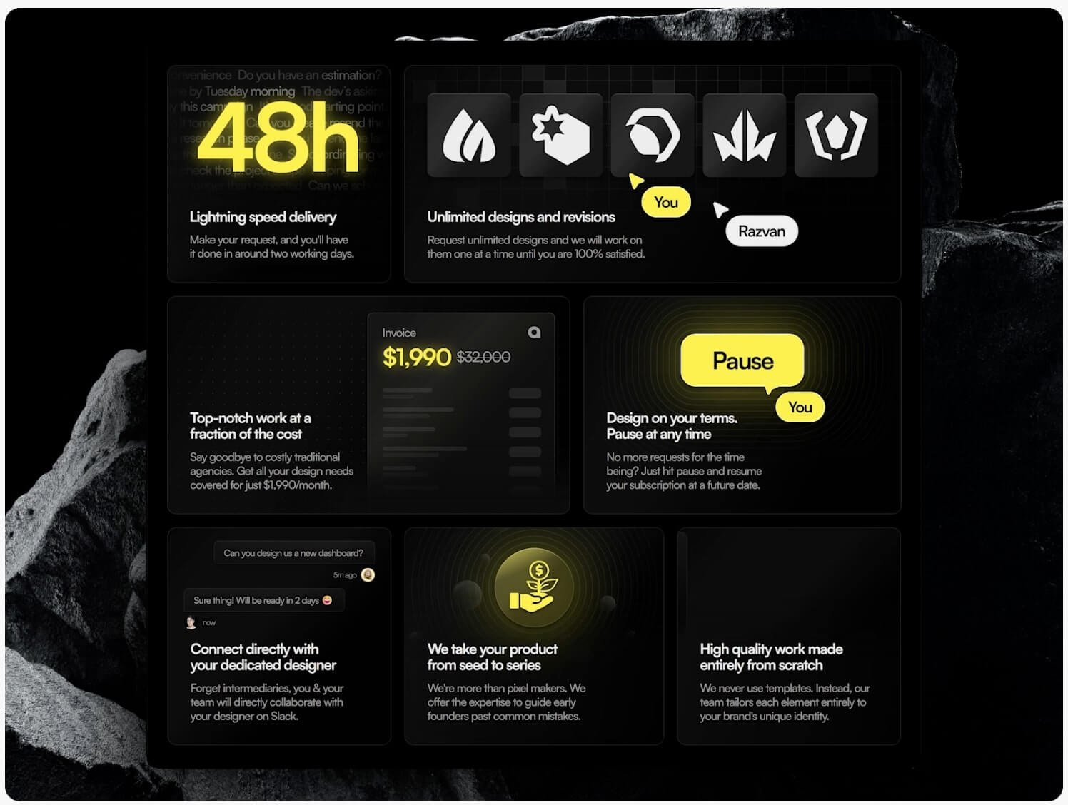 11 Website Design Trends for 2024 (bento grid example two) - ColorWhistle