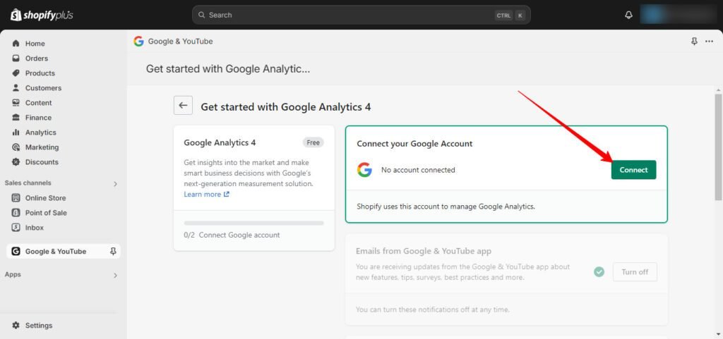 A Step-by-Step Guide to Integrating Google Analytics in Shopify Plus (Setup Button) - ColorWhistle