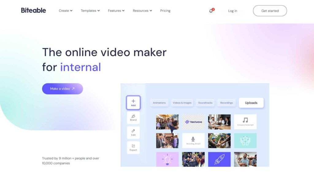 Best video marketing software (editing softwares) - Biteable - ColorWhistle