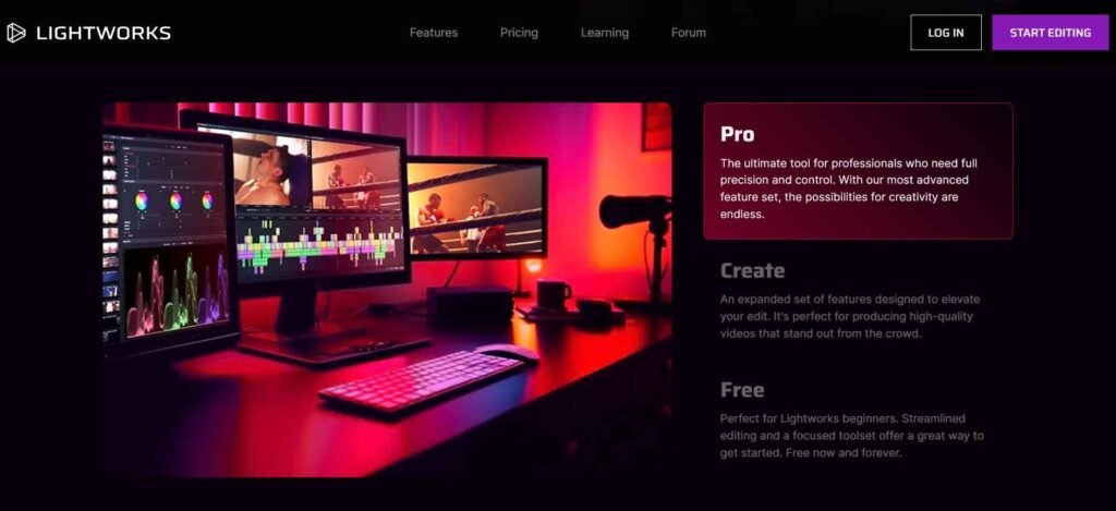 Best video marketing software (editing softwares) - Lightworks - ColorWhistle