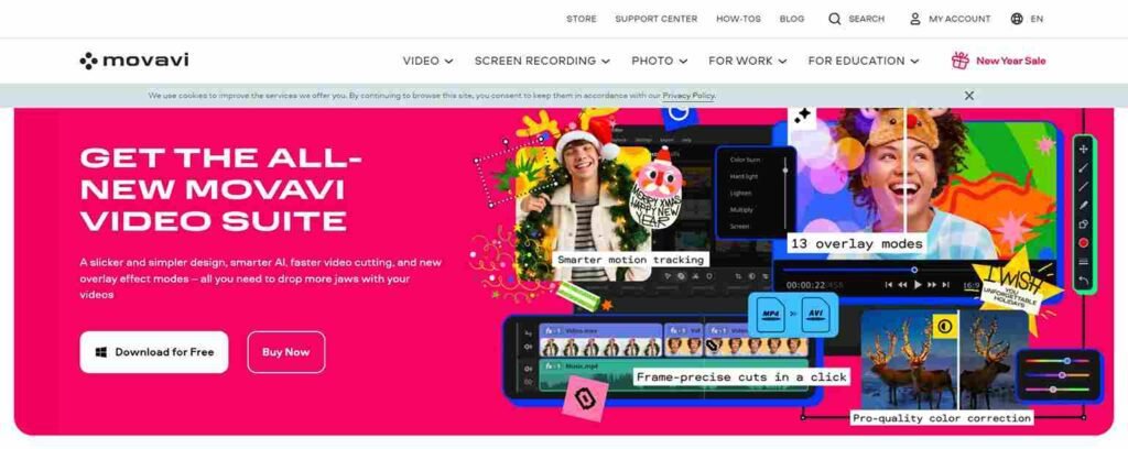 Best video marketing software (editing softwares) - Movavi - ColorWhistle