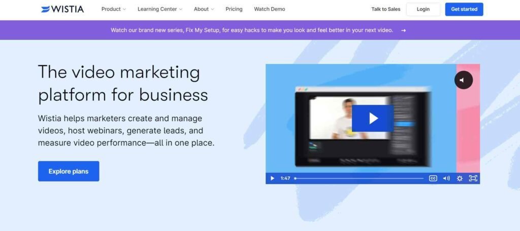 Best video marketing software (editing softwares) - Wistia - ColorWhistle