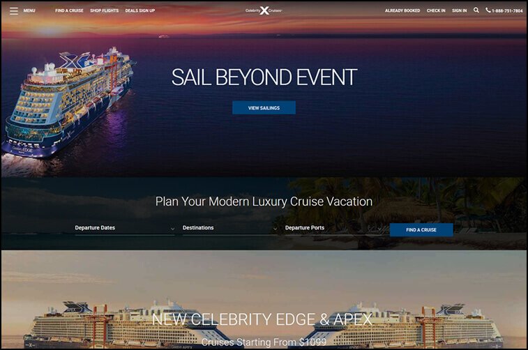 Travel website design and Tourism Cruise Booking Website Design Ideas - ColorWhistle