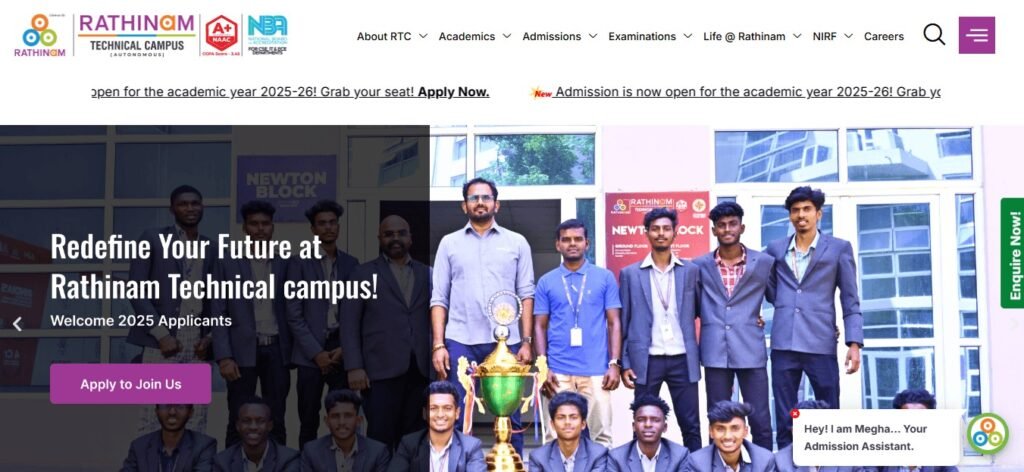 College Website Design Trends & Technologies(Rathinam Technical Campus) - ColorWhistle