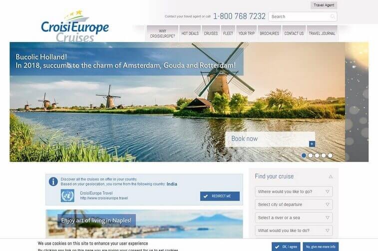 Travel website design and Tourism Cruise Booking Website Design Ideas (Cruise Europe) - ColorWhistle