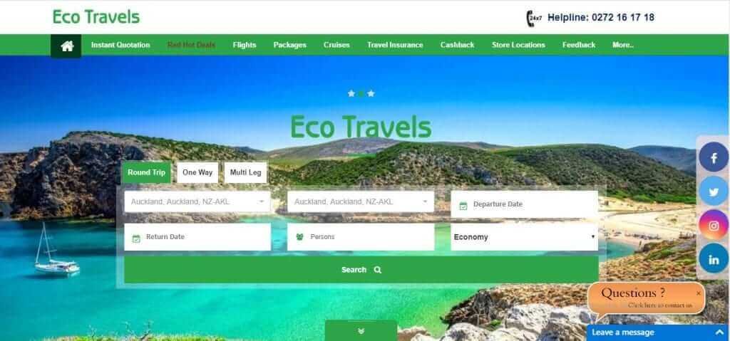 Travel website design and Tourism Booking Website Development Ideas (Eco Travels) - ColorWhistle