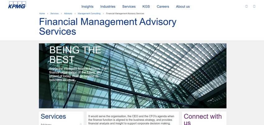 Financial Advisor Website Design Ideas (KPMG) - ColorWhistle