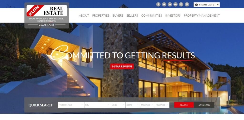 Real Estate Website Design Ideas and Examples (KLEIN) - ColorWhistle