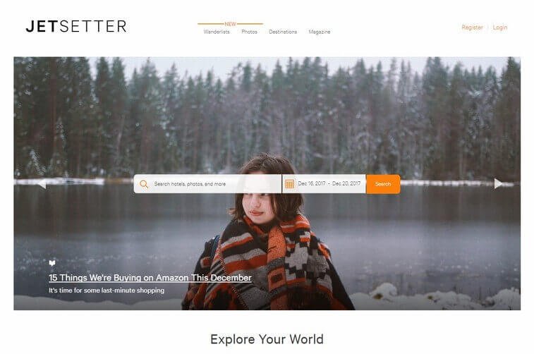 Travel website design and Tourism Planning Web Design Inspirations (Jetsetter) - ColorWhistle