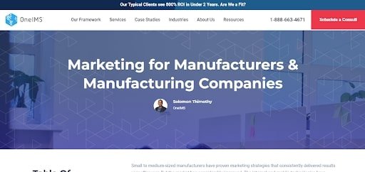 Manufacturing and engineering digital marketing agencies in Canada (oneims)- ColorWhistle