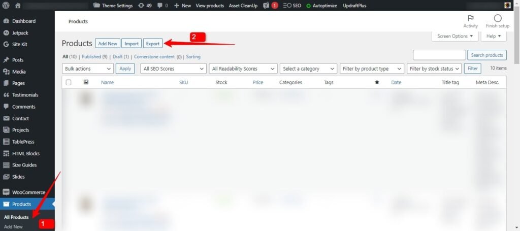 Migrate from WooCommerce to Shopify Plus in 6 Steps (WP Export ScreenShot ) - ColorWhistle