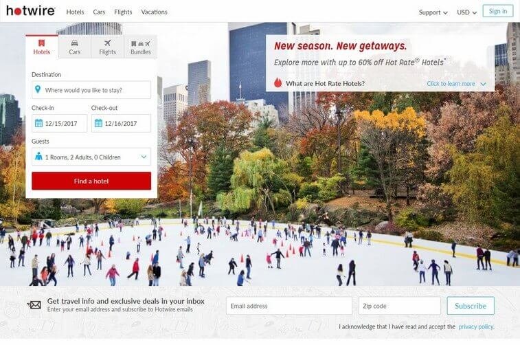 Travel website design and Tourism Booking Website Design Ideas (Hotwire) - ColorWhistle