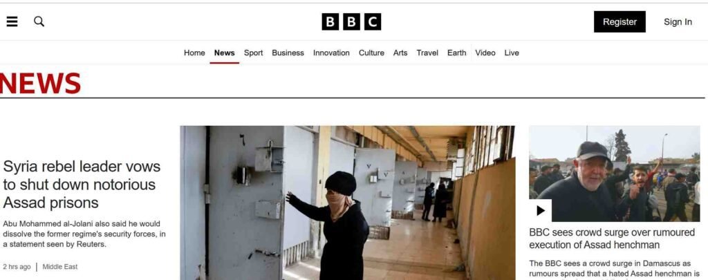 Website Types - News Website development - BBC - Colorwhistle