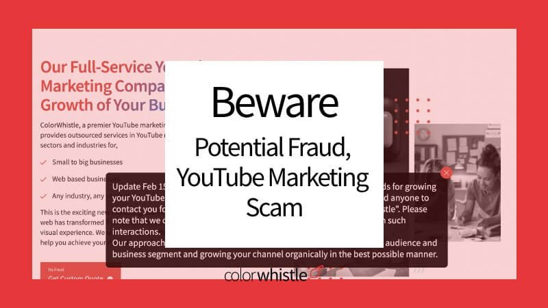 Potential Fraud, YouTube Marketing Scam – Beware!