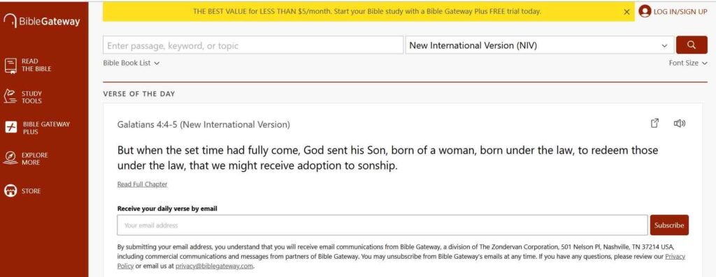 Website Types - Religious Website development - Bible Gateaway - Colorwhistle