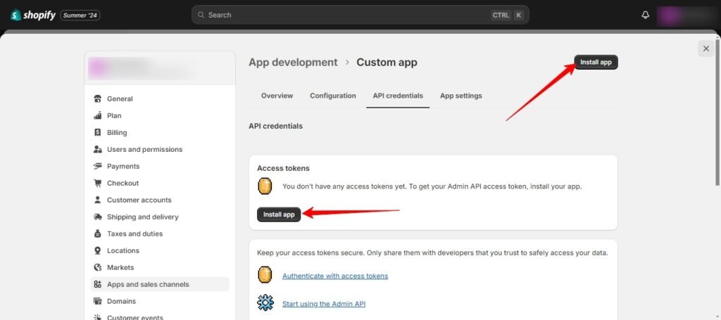 Guide to Access Shopify API (Install the App) - ColorWhistle