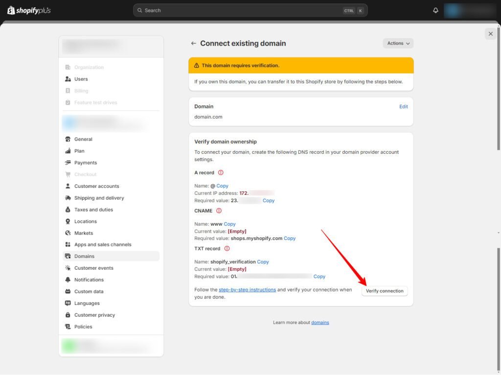 Shopify Plus Store Development Guide 2024 (Verify Domain) - ColorWhistle