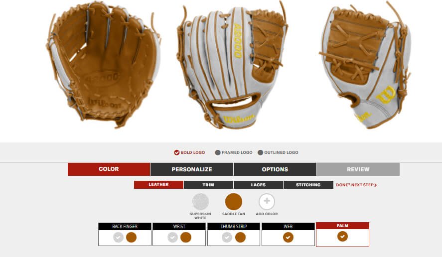 Sports 3D configurator for eCommerce websites (Glove configurator) - ColorWhistle