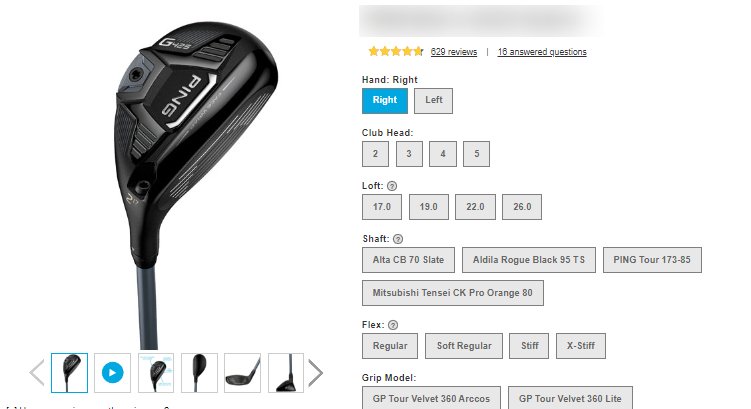 Sports 3D configurator for eCommerce websites (Golf club configurator) - ColorWhistle
