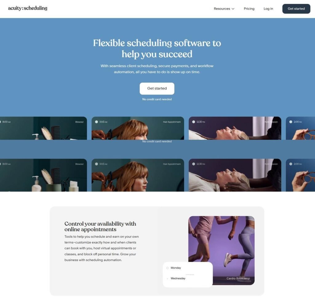 Streamlining Appointment and Scheduling Systems with Webflow - (Acuity Scheduling Homepage) - ColorWhistle