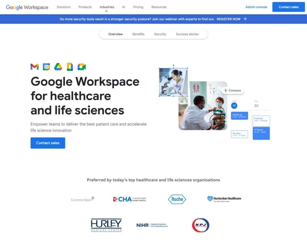 Streamlining Appointment and Scheduling Systems with Webflow - (Google Calendar Healthcare Page) - ColorWhistle