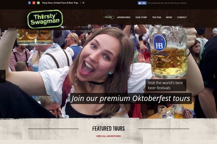 Travel website design and Tourism Website Design Ideas (Thirsty Swagman) - ColorWhistle