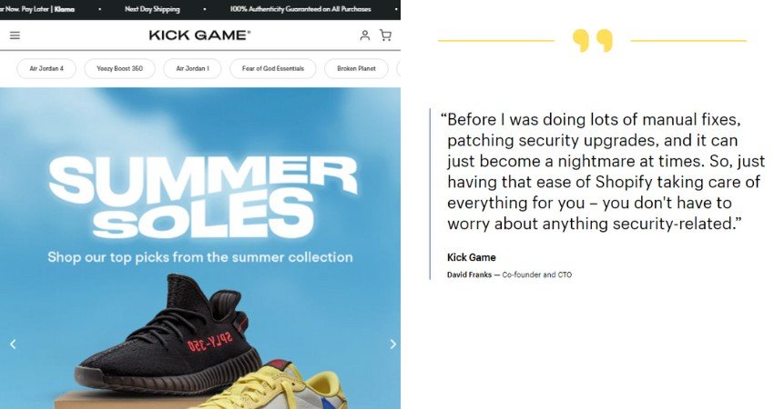 Top 21+ Websites Built on Shopify Plus(Kick Game) - ColorWhistle