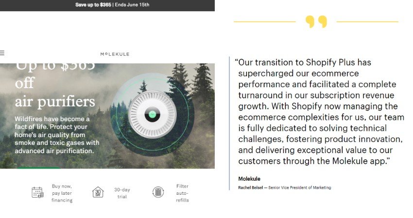 Top 21+ Websites Built on Shopify Plus(Molekule) - ColorWhistle