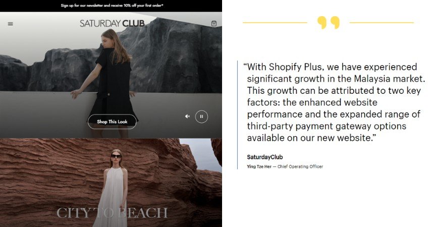 Top 21+ Websites Built on Shopify Plus(Saturday Club) - ColorWhistle