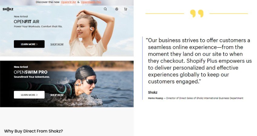 Top 21+ Websites Built on Shopify Plus(Shokz) - ColorWhistle