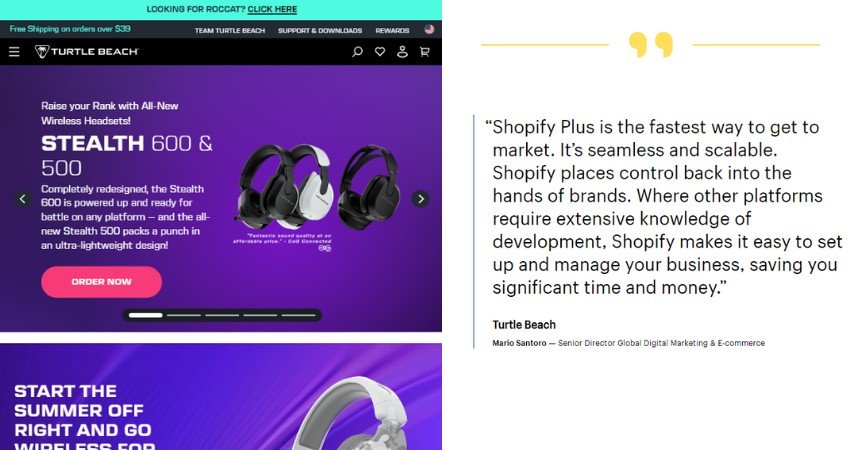 Top 21+ Websites Built on Shopify Plus(Turtle Beach) - ColorWhistle