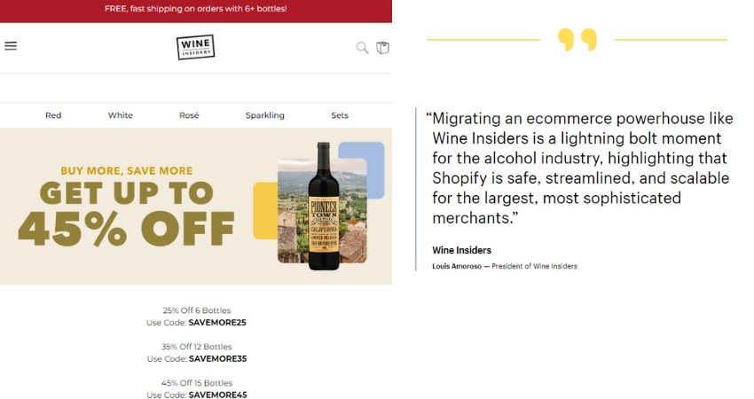 Top 21+ Websites Built on Shopify Plus(Wine Insider) - ColorWhistle