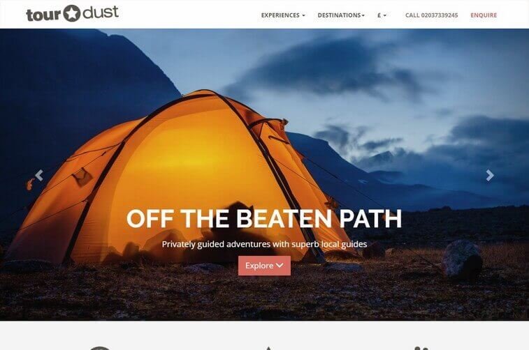 Travel website design and Tourism Website Design Ideas (Tour Dust) - ColorWhistle