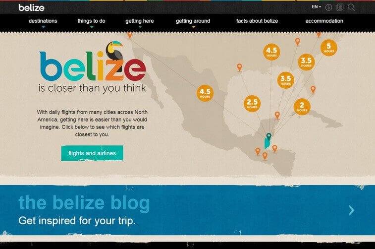 Travel website design and Tourism Planning Website Design Inspirations (Belize) - ColorWhistle