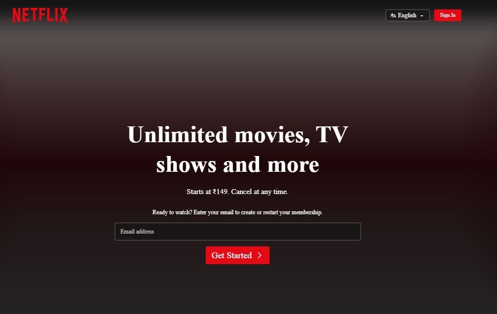 Website Types - Video Streaming Website design - Netflix - Colorwhistle