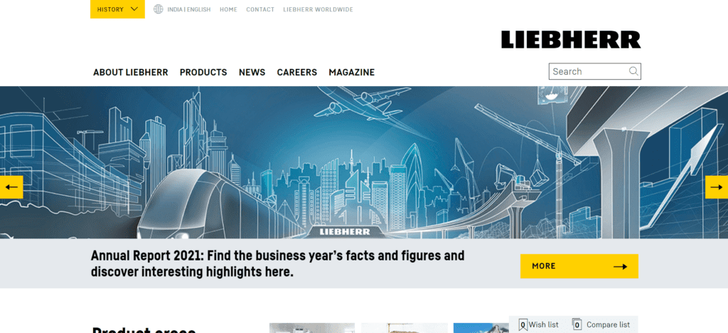 Heavy Equipment Website Design Ideas (Liebhrr) - ColorWhistle
