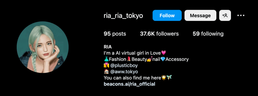 AI in Social Media Trends - AI Generated Influencers (ria) - ColorWhistle