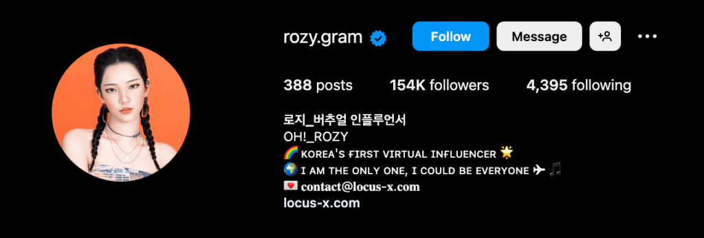 AI in Social Media Trends - AI Generated Influencers (rozy.gram) - ColorWhistle