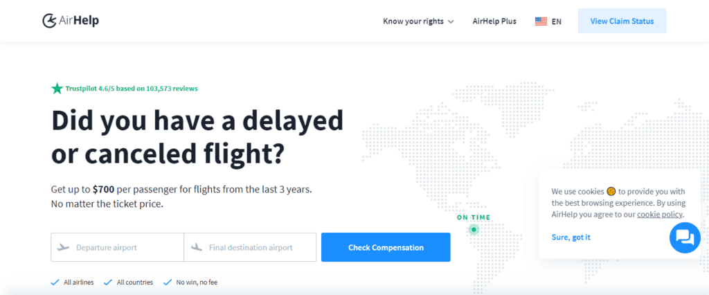 Travel Web Application Development Ideas (Airhelp) - ColorWhistle