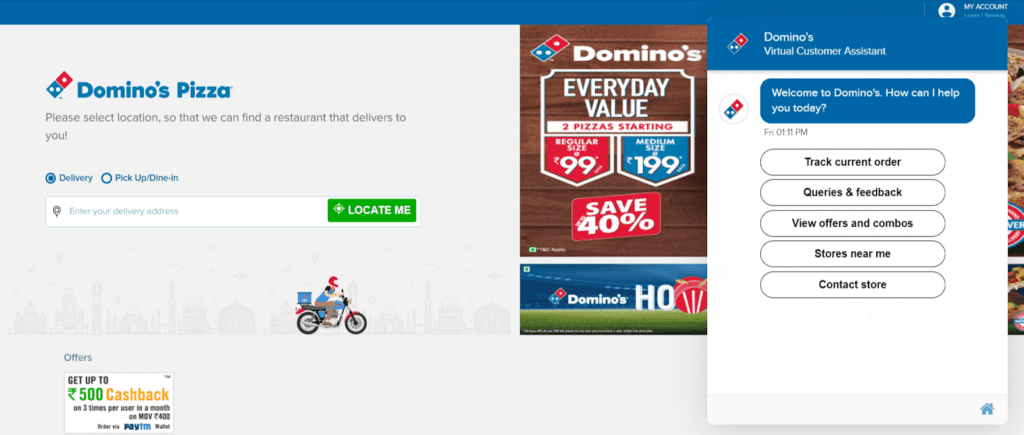 Chatbot Marketing Action (Domino's) - ColorWhistle