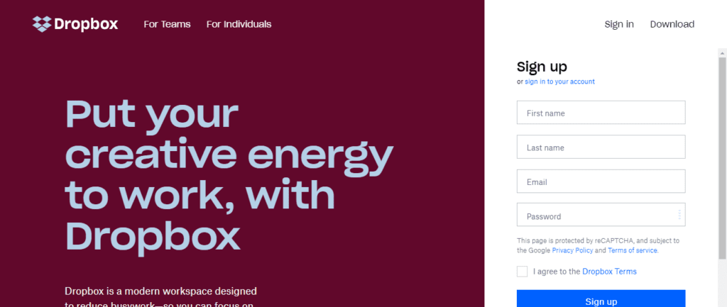 Best Website Redesign Ideas and Case Studies (Redesign Dropbox) - ColorWhistle