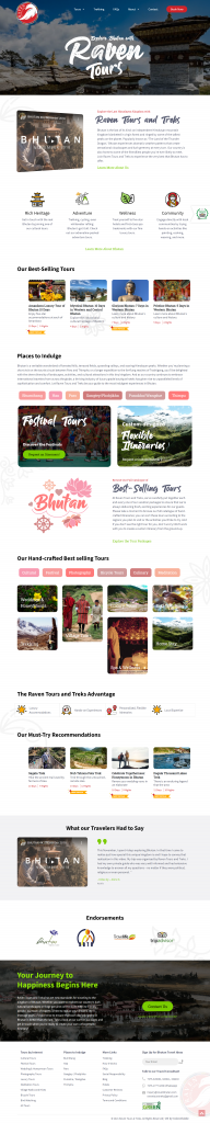 Case study of Travel and Tours Website Home Page Design