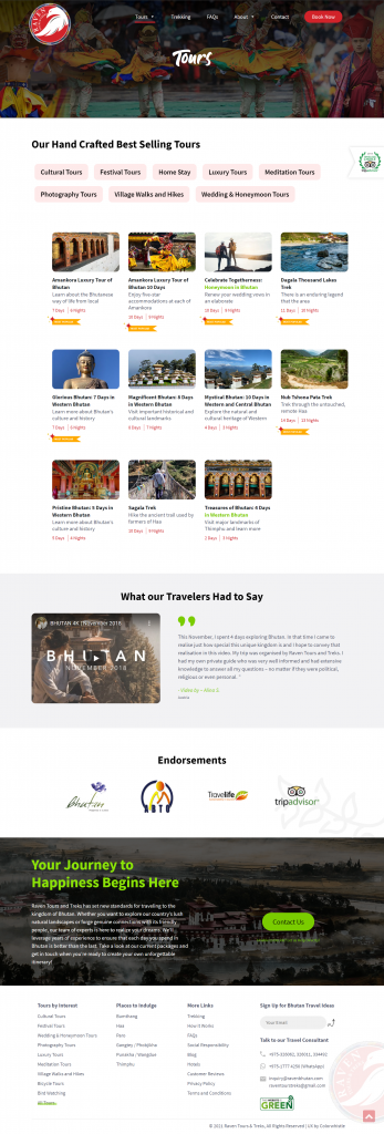 Travel and Tours Website Tours Page Design - Case study example