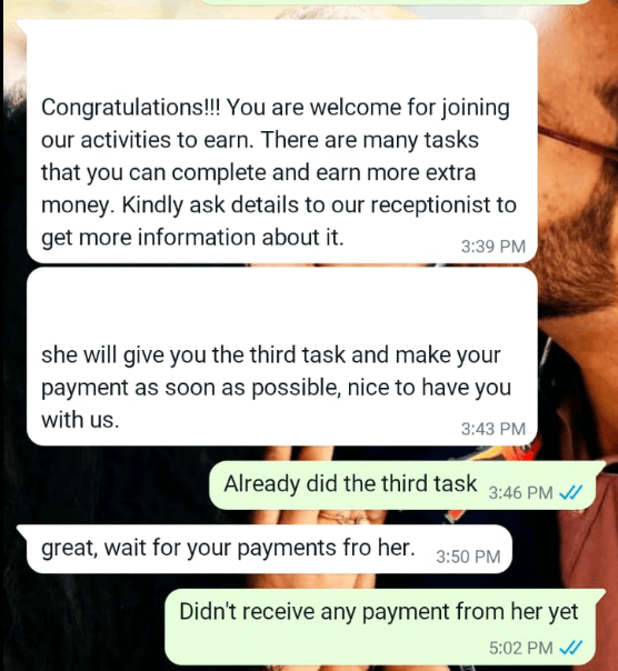 Scam - Fraud Circulation via WhatsApp for Marketing Services-victim screenshot15