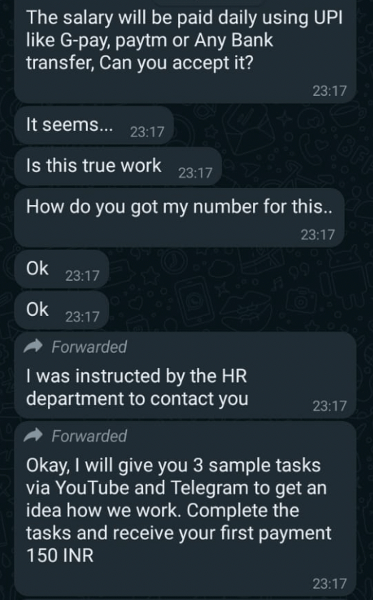 Scam - Fraud Circulation via WhatsApp for Marketing Services-victim screenshot3