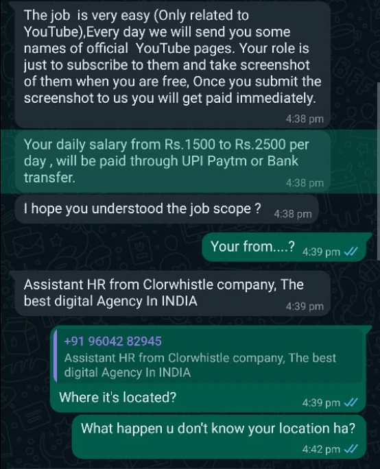 Scam - Fraud Circulation via WhatsApp for Marketing Services-victim screenshot4