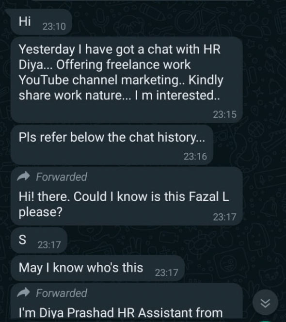 Scam - Fraud Circulation via WhatsApp for Marketing Services-victim screenshot7