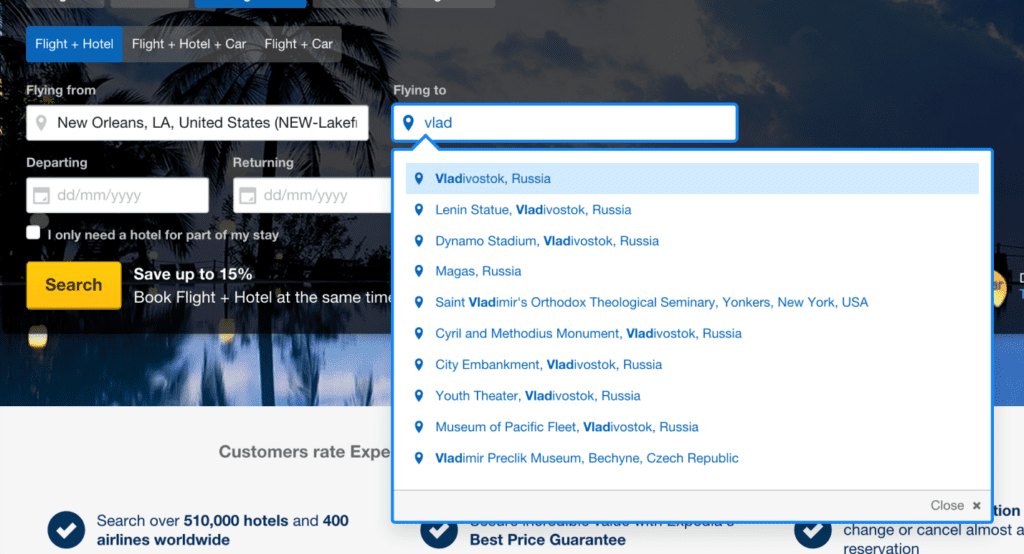 Essential Travel Website Features ( Predictive Search) - ColorWhistle