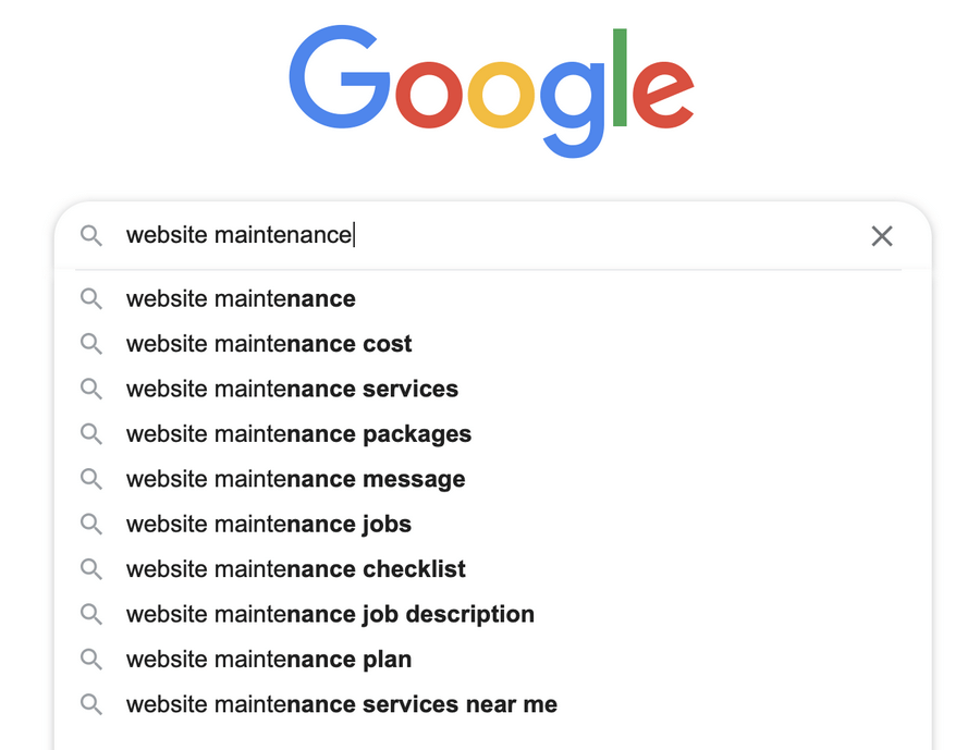 Website Maintenance Query Search on Google - Website Development Vendor Blog