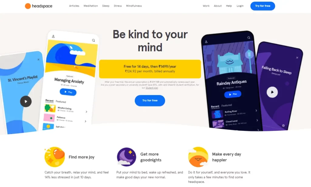Popular Healthcare Apps & Features (Headspace) - ColorWhistle